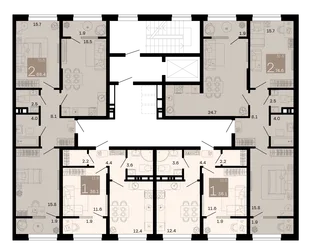 Квартира 1-комн. квартира, 38 м² ЖК «Хозяин морей» Фото 1