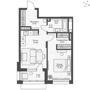 Квартира Студия, 27.1 м² ЖК «ФоРест» Фото 1 Квартира Студия, 27.1 м² ЖК «ФоРест» Фото 1