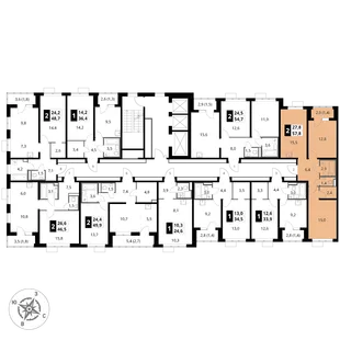 Квартира 2-комн. квартира, 57.8 м² ЖК «1-й Донской» Фото 2 Квартира 2-комн. квартира, 57.8 м² ЖК «1-й Донской» Фото 2