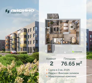 Квартира 2-комн. квартира, 76.65 м² ЖК «Лисино» Фото 30 Квартира 2-комн. квартира, 76.65 м² ЖК «Лисино» Фото 30