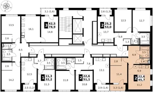 Квартира 2-комн. квартира, 46.6 м² ЖК «1-й Ясеневский» Фото 2 Квартира 2-комн. квартира, 46.6 м² ЖК «1-й Ясеневский» Фото 2