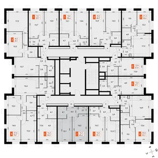 Квартира 1-комн. квартира, 40.4 м² ЖК «Флагман» Фото 2 Квартира 1-комн. квартира, 40.4 м² ЖК «Флагман» Фото 2
