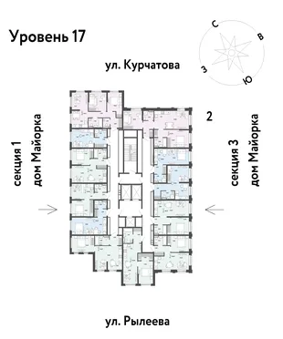 Квартира 2-комн. квартира, 44.91 м² ЖК «Остров-сад» Фото 1 Квартира 2-комн. квартира, 44.91 м² ЖК «Остров-сад» Фото 1