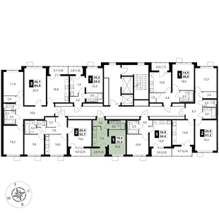Квартира Студия, 25 м² ЖК «1-й Южный» Фото 2