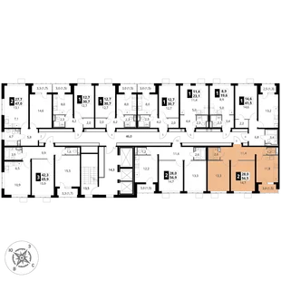 Квартира 2-комн. квартира, 56.5 м² ЖК «1-й Донской» Фото 2 Квартира 2-комн. квартира, 56.5 м² ЖК «1-й Донской» Фото 2