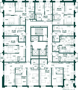 Квартира 3-комн. квартира, 60.04 м² ЖК «Аквамарин 2» Фото 2 Квартира 3-комн. квартира, 60.04 м² ЖК «Аквамарин 2» Фото 2