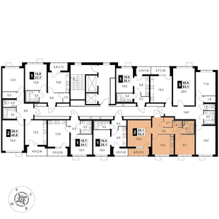 Квартира 2-комн. квартира, 52.1 м² ЖК «1-й Южный» Фото 2 Квартира 2-комн. квартира, 52.1 м² ЖК «1-й Южный» Фото 2