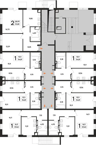 Квартира 1-комн. квартира, 35 м² ЖК «Кубики» Фото 1