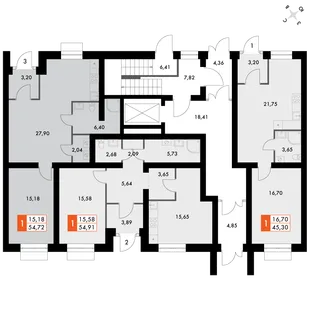 Квартира 2-комн. квартира, 54.8 м² ЖК «ФоРест» Фото 2 Квартира 2-комн. квартира, 54.8 м² ЖК «ФоРест» Фото 2