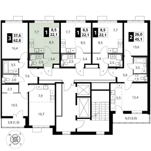 Квартира Студия, 22.1 м² ЖК «1-й Шереметьевский» Фото 2 Квартира Студия, 22.1 м² ЖК «1-й Шереметьевский» Фото 2