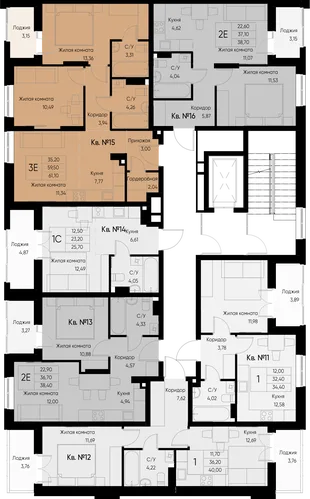 Квартира 2-комн. квартира, 40.2 м² ЖК «Васильевский остров» Фото 1 Квартира 2-комн. квартира, 40.2 м² ЖК «Васильевский остров» Фото 1