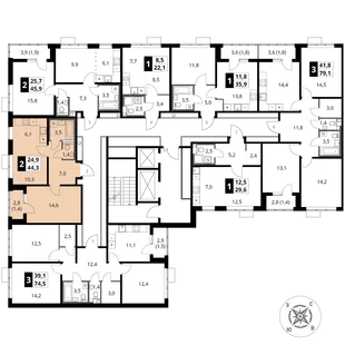 Квартира 2-комн. квартира, 44.3 м² ЖК «1-й Шереметьевский» Фото 2 Квартира 2-комн. квартира, 44.3 м² ЖК «1-й Шереметьевский» Фото 2