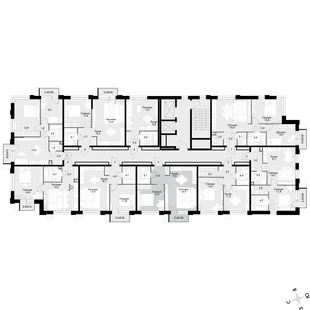 Квартира 2-комн. квартира, 46.3 м² ЖК «Флагман» Фото 2 Квартира 2-комн. квартира, 46.3 м² ЖК «Флагман» Фото 2