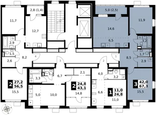 Квартира 3-комн. квартира, 67.3 м² ЖК «1-й Химкинский» Фото 2 Квартира 3-комн. квартира, 67.3 м² ЖК «1-й Химкинский» Фото 2