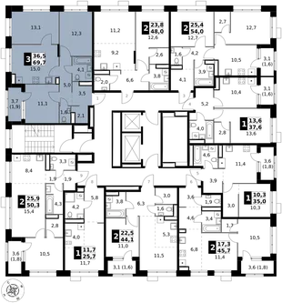 Квартира 3-комн. квартира, 69.7 м² ЖК «1-й Саларьевский» Фото 2 Квартира 3-комн. квартира, 69.7 м² ЖК «1-й Саларьевский» Фото 2