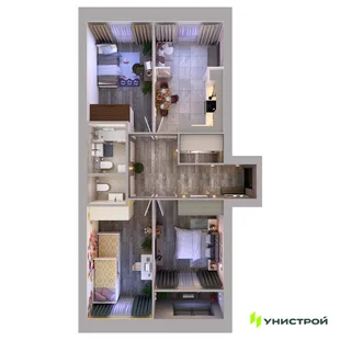 Планировка 3-комн. квартира, 78.15 м² ЖК «Атмосфера»