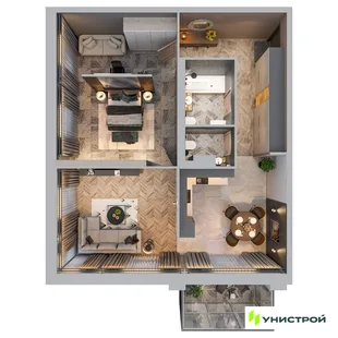 Планировка 2-комн. квартира, 73.83 м² ЖК «Лисино»