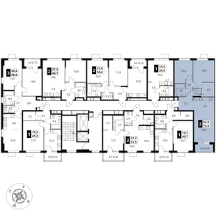 Квартира 3-комн. квартира, 72.9 м² ЖК «1-й Измайловский» Фото 2 Квартира 3-комн. квартира, 72.9 м² ЖК «1-й Измайловский» Фото 2