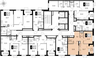 Квартира 2-комн. квартира, 50.6 м² ЖК «1-й Измайловский» Фото 2 Квартира 2-комн. квартира, 50.6 м² ЖК «1-й Измайловский» Фото 2