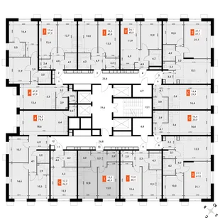 Квартира 1-комн. квартира, 40.9 м² ЖК «Флагман» Фото 2 Квартира 1-комн. квартира, 40.9 м² ЖК «Флагман» Фото 2