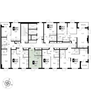 Квартира Студия, 26.7 м² ЖК «1-й Измайловский» Фото 2