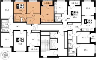 Квартира 2-комн. квартира, 52.2 м² ЖК «1-й Южный» Фото 2 Квартира 2-комн. квартира, 52.2 м² ЖК «1-й Южный» Фото 2