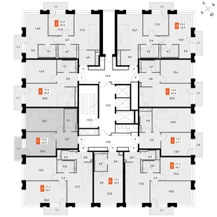 Квартира 1-комн. квартира, 43.2 м² ЖК «Философия» Фото 2 Квартира 1-комн. квартира, 43.2 м² ЖК «Философия» Фото 2