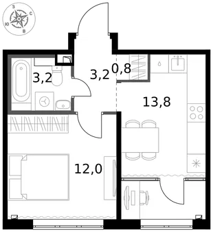 Квартира 1-комн. квартира, 33 м² ЖК «1-й Химкинский» Фото 1