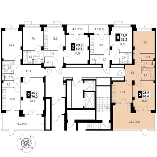 Квартира 2-комн. квартира, 63.5 м² ЖК «Южная Битца» Фото 1 Квартира 2-комн. квартира, 63.5 м² ЖК «Южная Битца» Фото 1
