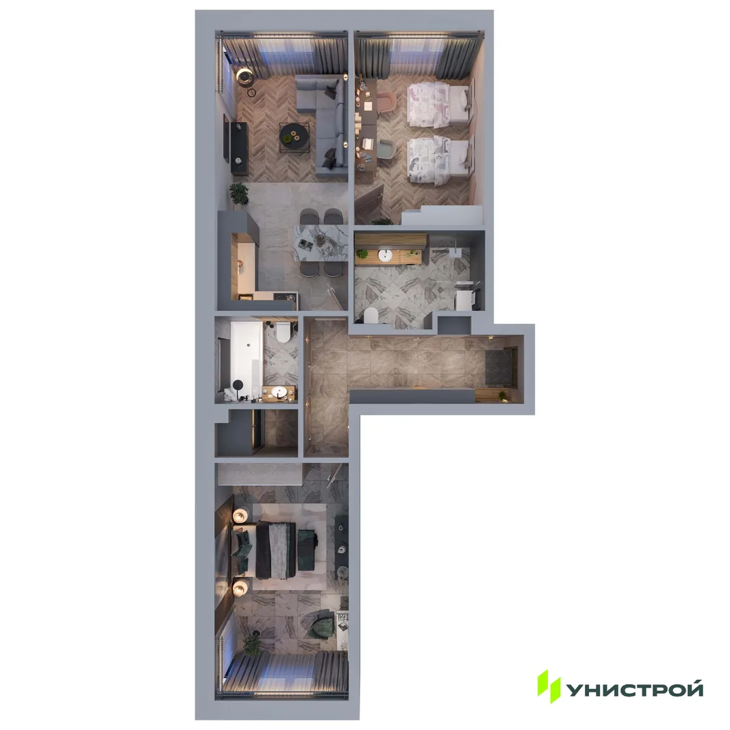 Планировка 2-комн. квартира, 71.04 м² ЖК «ART City»