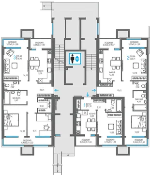Квартира 3-комн. квартира, 76.98 м² ЖК «На Фонтанке» Фото 1 Квартира 3-комн. квартира, 76.98 м² ЖК «На Фонтанке» Фото 1