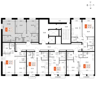 Квартира 2-комн. квартира, 60.5 м² ЖК «Фриссон» Фото 2 Квартира 2-комн. квартира, 60.5 м² ЖК «Фриссон» Фото 2