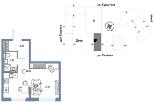 Планировка Студия, 30.81 м² ЖК «Остров-сад»