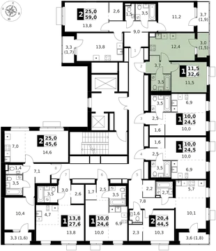 Квартира 1-комн. квартира, 32.6 м² ЖК «1-й Ясеневский» Фото 2