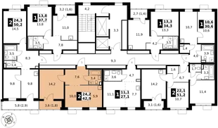 Квартира 2-комн. квартира, 42.9 м² ЖК «1-й Саларьевский» Фото 2 Квартира 2-комн. квартира, 42.9 м² ЖК «1-й Саларьевский» Фото 2
