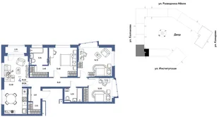 Планировка 4-комн. квартира, 92.03 м² ЖК «Страна.Парковая»