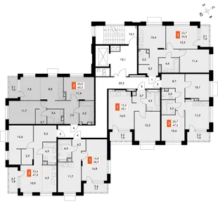 Квартира 3-комн. квартира, 61.1 м² ЖК «ФоРест» Фото 2 Квартира 3-комн. квартира, 61.1 м² ЖК «ФоРест» Фото 2