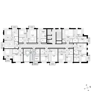 Квартира 2-комн. квартира, 43.5 м² ЖК «Флагман» Фото 2 Квартира 2-комн. квартира, 43.5 м² ЖК «Флагман» Фото 2