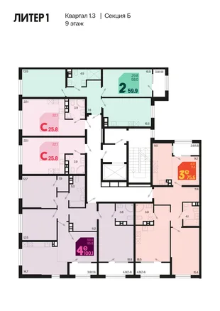 Квартира Студия, 25.8 м² ЖК «Первое место» Фото 1 Квартира Студия, 25.8 м² ЖК «Первое место» Фото 1