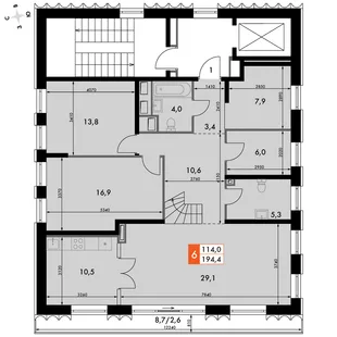Квартира 6-комн. квартира, 193.3 м² ЖК «Фордевинд» Фото 2 Квартира 6-комн. квартира, 193.3 м² ЖК «Фордевинд» Фото 2