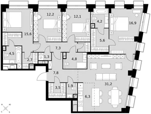 Квартира 5-комн. квартира, 137.9 м² ЖК «Sydney City» Фото 1 Квартира 5-комн. квартира, 137.9 м² ЖК «Sydney City» Фото 1