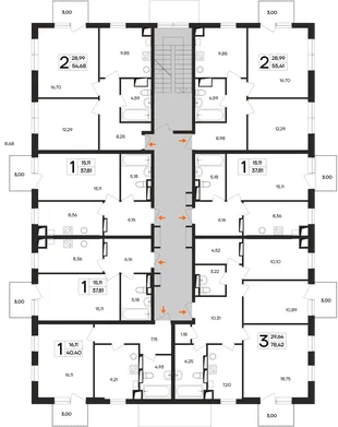Квартира 1-комн. квартира, 40.4 м² ЖК «Кубики» Фото 1