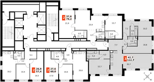 Квартира 4-комн. квартира, 112.7 м² ЖК «Симоновский Вал» Фото 2 Квартира 4-комн. квартира, 112.7 м² ЖК «Симоновский Вал» Фото 2