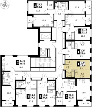 Квартира Студия, 24.4 м² ЖК «1-й Ясеневский» Фото 2