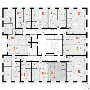 Квартира 1-комн. квартира, 40.1 м² ЖК «Флагман» Фото 2 Квартира 1-комн. квартира, 40.1 м² ЖК «Флагман» Фото 2
