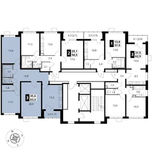 Квартира 3-комн. квартира, 83.1 м² ЖК «1-й Южный» Фото 2 Квартира 3-комн. квартира, 83.1 м² ЖК «1-й Южный» Фото 2