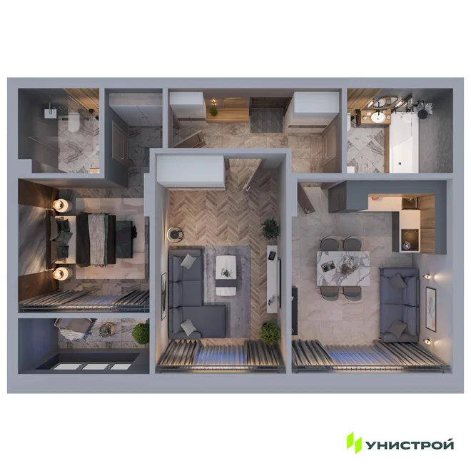 Планировка 2-комн. квартира, 60.18 м² ЖК «ART City» Планировка 2-комн. квартира, 60.18 м² ЖК «ART City»