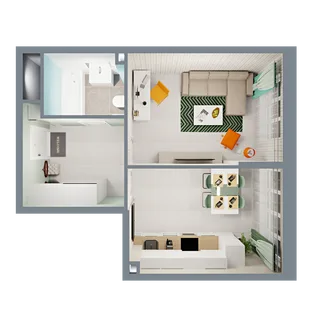 Квартира 1-комн. квартира, 36.7 м² ЖК «Город природы» Фото 1 Квартира 1-комн. квартира, 36.7 м² ЖК «Город природы» Фото 1