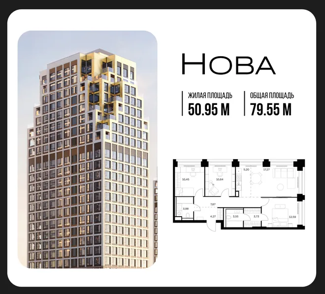 Планировка 3-комн. квартира, 79.55 м² ЖК «NOVA (Нова)» Планировка 3-комн. квартира, 79.55 м² ЖК «NOVA (Нова)»
