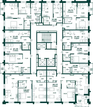 Квартира 3-комн. квартира, 100.66 м² ЖК «Аквамарин 2» Фото 2 Квартира 3-комн. квартира, 100.66 м² ЖК «Аквамарин 2» Фото 2
